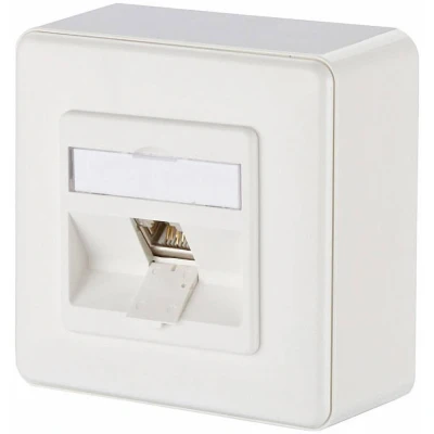 Afbeelding van Metz Connect 1309110002 E Netwerkdoos Opbouw (op muur) CAT 6 1 poort Zuiver wit