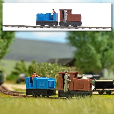 Afbeelding van Busch 8075 N 2 veldlocomotieven met bestuurders