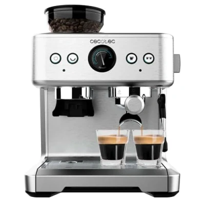 Afbeelding van Cecotec Express Power Espresso 20 Pecan Pro koffiezetapparaat, 1100 W, ForceAroma Technology bar, draaibare verstuiver, dubbele arm, verwarmingsplaat kopjes, doseerlepel, pers