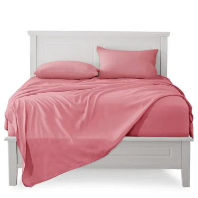 Afbeelding van Beddengoed, 90 x 190 200 cm, 3 delig, 100% katoen, hoeslaken, bedlaken voor eenpersoonsbed, 160 280 1 kussensloop 50 80 poeder