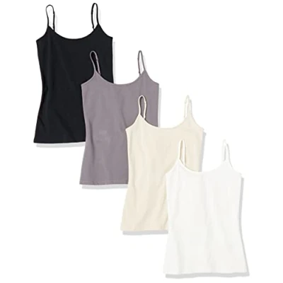Image de Amazon Essentials Caraco Coupe Cintrée Women&#039;s, Pack of 4, Gris/Taupe, XXL