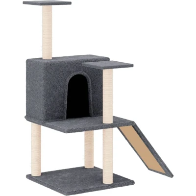 Afbeelding van vidaXL Kattenmeubel met sisal krabpalen 109 cm donkergrijs