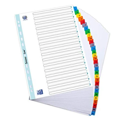 Afbeelding van OXFORD StrongLine Digitale tabbladen, A4+, 31 posities, witte kaart, 170 g