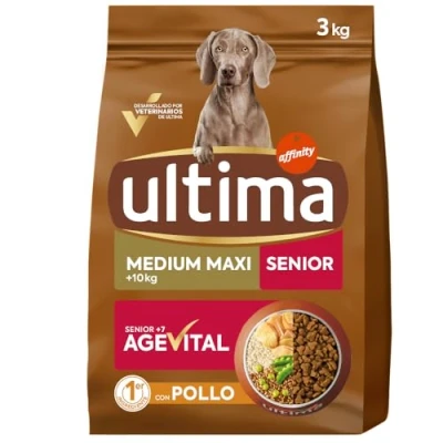 Afbeelding van Ultima Medium / Maxi Senior Kip Hondenvoer 6 kg (2 x 3 kg)