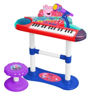 Afbeelding van Speelgoedpiano Peppa Pig Microfoon Kruk