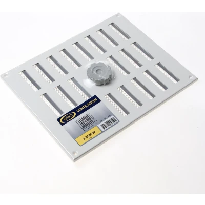 Afbeelding van Gavo Schuifrooster met vliegengaas aluminium wit 24.5 x 19.5cm