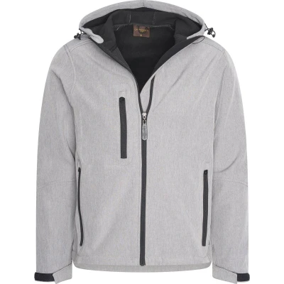 Afbeelding van Warme en winddichte softshell jasjes Jas met kap Lichtgrijs XL