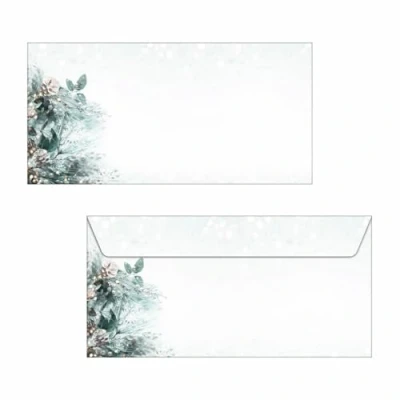 Afbeelding van SIGEL DU424 Kerst envelop &quot;eucalyptus magic&quot;, gegomd, DL, 50 stuks