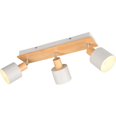 Afbeelding van Trio Leuchten wandspot SHANTI 862700376, metaal warm grijs, natuurlijk hout, excl. 1x E14