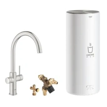 Afbeelding van Grohe Red duo keukenkraan C uitloop en combi boiler Supersteel