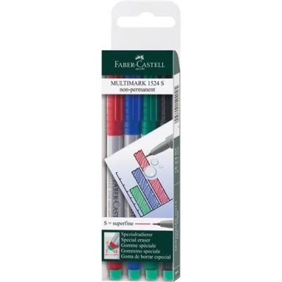 Image de Faber Castell Marqueur CD S non permanent MULTIMARK, en étui de 4