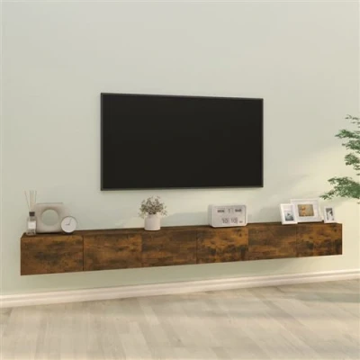 Afbeelding van vidaXL 3 delige Tv meubelset bewerkt hout gerookt eikenkleurig