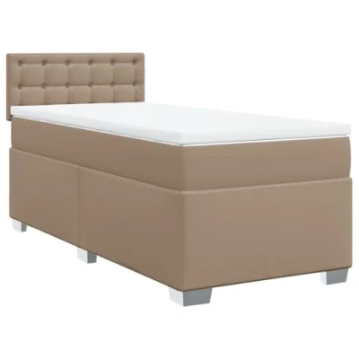 Image de vidaXL Sommier à lattes de lit avec matelas Cappuccino 90x190 cm