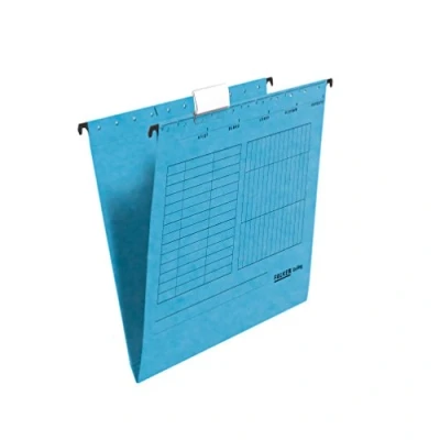 Afbeelding van FALKEN 80002447 25 stuks hangmappen UniReg. Gemaakt in Duitsland,. van gerecycled karton voor DIN A4 open zijdig blauw Blauwe Engel ideaal het losbladig klasseren