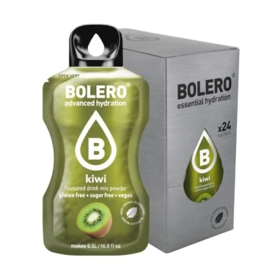 Afbeelding van Bolero Drank 24 zakjes, porties van 3 g, oplosbare poederbereiding voor verse fruitige dranken, verdunnen in water, 72 gram, gezoet met stevia (kiwi)