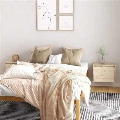Afbeelding van Wandkasten 2 st 45x30x35 cm massief grenenhout