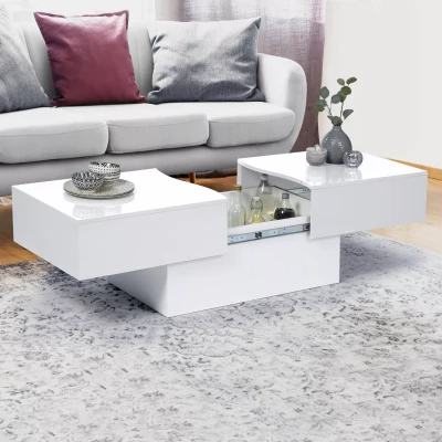 Image de Table basse coulissante MARTA bois blanc
