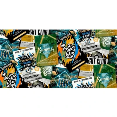 Afbeelding van Good Vibes Behang Club Posters groen en oranje