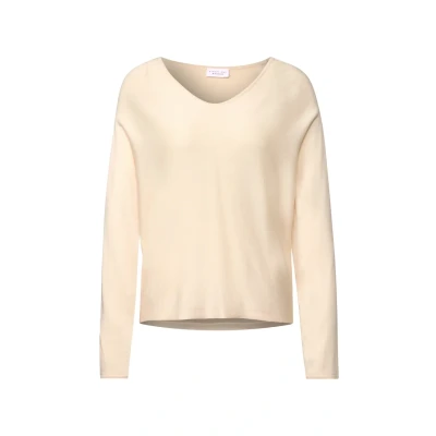 Afbeelding van Street One Studio Vneck Trui, Dames, Maat: 40, Beige