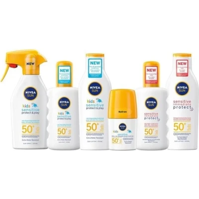 Afbeelding van 6x Nivea Sun Kids Protect &amp; Sensitive Zonnemelk SPF 50+ 200 ml