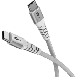 Afbeelding van Goobay USB C (ST ST) 1m Anschlusskabel Textilmantel Weiß
