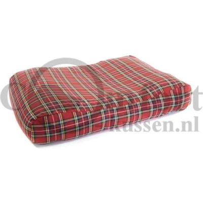 Afbeelding van Hondenkussen Schotse ruit rood 100x75x15 cm EPS korrels