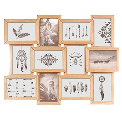 Afbeelding van Atmosphera Collage Fotolijst 12 foto&#039;s hout 58 x 45 cm