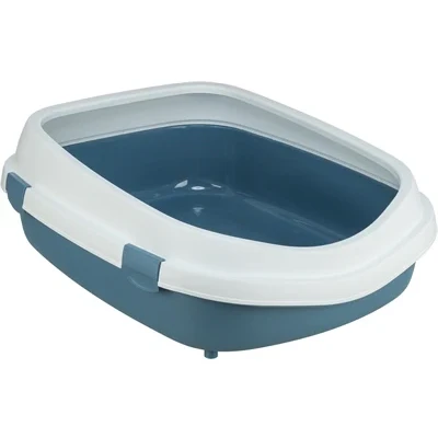 Afbeelding van Trixie Kattenbak Primo Met Rand Blauw / Wit XXL 71X56X25 CM