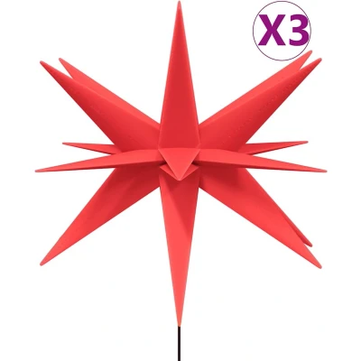 Afbeelding van Kerstlampen Met Grondpin En Led&#039;s 3 St 35 Cm Rood