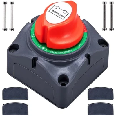Afbeelding van Spurtar Batterij hoofdschakelaar UPGRADED batterijschakelaar 12 V 24 48 accu 275 A / 1250 batterijschakelaar, waterdicht, scheidingsschakelaar voor auto, boot, motorfiets, jacht, marine, caravan
