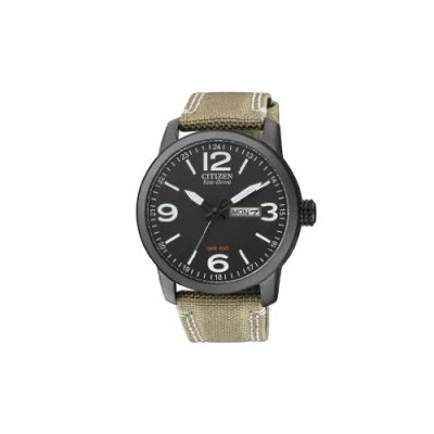 Afbeelding van Citizen Urban Eco Drive BM8476 23E Polshorloge voor heren, zwart/beige, riem, Riem