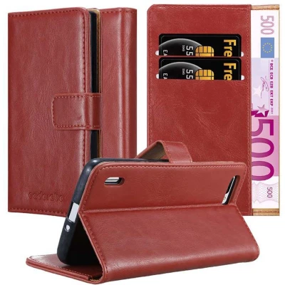 Afbeelding van Cadorabo Hoesje geschikt voor Honor 6 PLUS in WIJN ROOD Beschermhoes met magnetische sluiting, standfunctie en kaartvakje Book Case Cover Etui