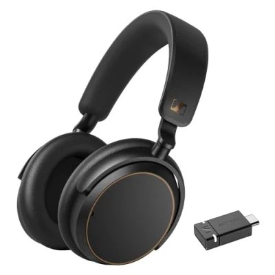 Afbeelding van Sennheiser ACCENTUM Wireless Special Edition hoofdtelefoon en Bluetooth dongle BTD 600 50 uur batterijduur, hybride ANC, met USB A/USB C adapter zwart/koper
