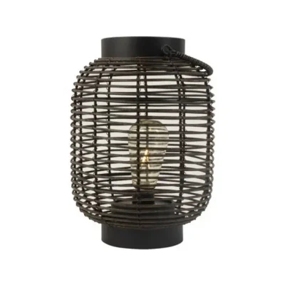 Afbeelding van Gusta LED Lantaarn Rotan Zwart ø17cm
