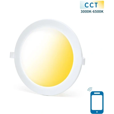Afbeelding van Downlight inbouwspot Ø 22cm WiFi CCT 3000K 6500K warmwit daglichtwit LED 18W=140W halogeen