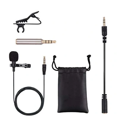 Afbeelding van ANCLLO Lavalier Professionele 3,5 mm omnidirectionele condensatormicrofoon met jack adapters voor hoofdtelefoon, smartphonecamera, podcast, interview