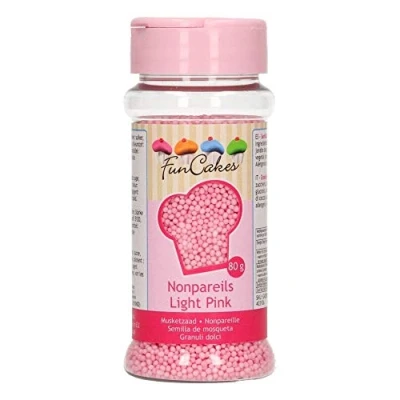 Afbeelding van FunCakes Nonpareil Lichtroze Sprinkles voor goede smaak, taartdecoratie, 80 g
