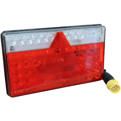 Afbeelding van Achterlicht LED Aspöck Multiled II links 0.5m kabel, 8 x 1mm² 8p bajonet geel Aspock Achterlichten BouwmanAanhangwagens.nl