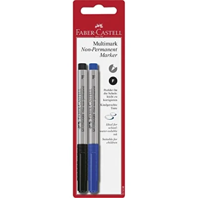 Afbeelding van Faber Castell, Marker, Viltstift Multimarker niet permanent F Set van 2 (Veelkleurig, 0.80 mm, 2 x)