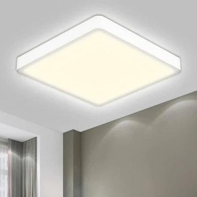 Afbeelding van LQWELL® Led plafondlamp, IP44, waterdicht, vierkant, plat, 32 W, 4000 K, 3400 lm, eenvoudige lamp, modern, dun, voor woonkamer, slaapkamer, keuken, balkon, kelder, kantoor, 400 x 25 mm