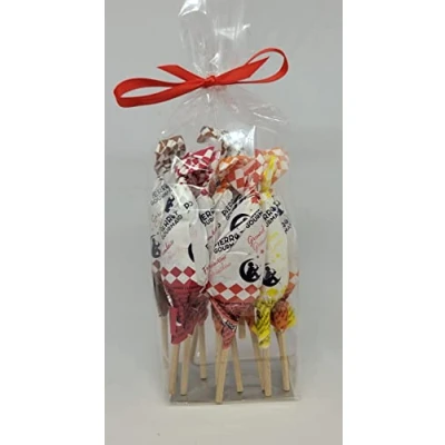 Afbeelding van Pierrot Gourmand fruit en karamel lolly&#039;s 15 stuks