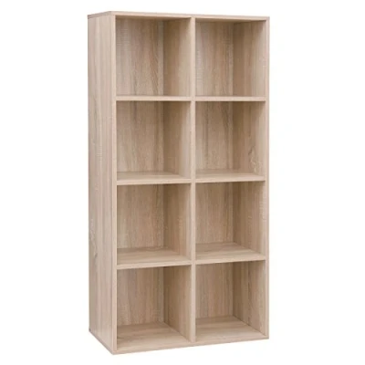 Afbeelding van Nancy&#039;s Boekenkast Met 8 vakken Planken Van Hout Vrijstaande Kast Opberger Voor Kantoor Of Thuis Houten