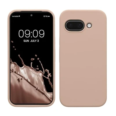 Afbeelding van kwmobile telefoonhoesje geschikt voor Google Pixel 9a Hoesje met siliconen coating Smartphone case in mat oudroze