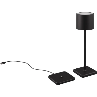 Afbeelding van Reality Leuchten Oplaadbare Tafellamp Fernandez Mat Zwart IP54