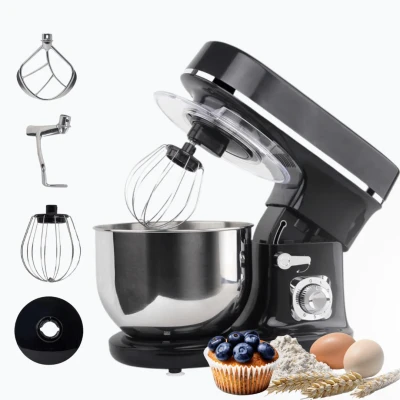 Afbeelding van BluMill Keukenmixer 1200W 6 Snelheden 5L Zwart Chrome