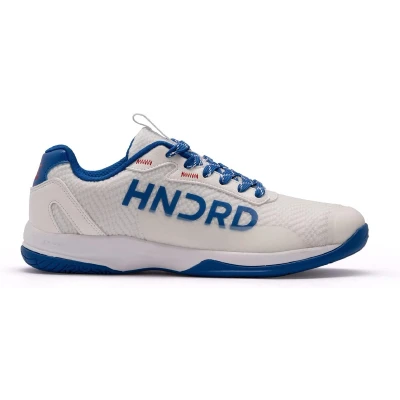 Afbeelding van HUNDRED Xoom Pro non marking professionele badmintonschoenen voor heren Materiaal: kunstleer Geschikt indoortennis, squash, tafeltennis, basketbal en padel (wit/blauw, EU 41, UK 7, US 8)