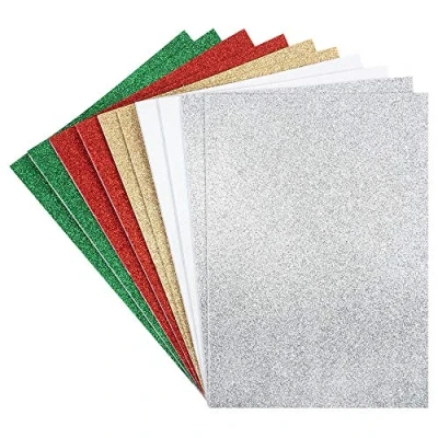Afbeelding van 10 vellen schuim met glitter, zelfklevend, DIN A4, 2 mm, om te knutselen