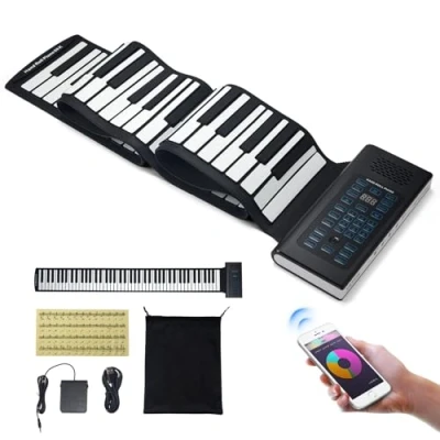 Image de VEVOR Clavier Piano Enroulable 88 Touches Portable Rechargeable 128 Rythmes Tons