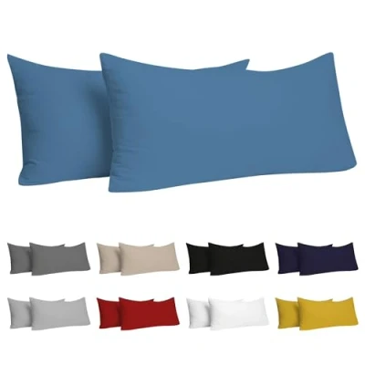 Afbeelding van Dreamzie Kussensloop 70x40 cm, (2 stuks), 100% Katoen Jersey 150 GSM Antraciet 40x70 Resistent en Hypoallergeen Kussenovertrek voor Kussen