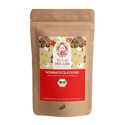 Afbeelding van Biologische kerstthee &quot;kerstlekkernij&quot; karamel appelthee losse thee 250g